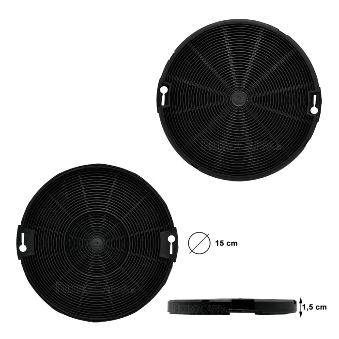 AKTIVKOHLEFILTER FÜR DUNSTABZUGSHAUBEN FABER FRANKE SMEG IKEA (2 STUCK) 15 X 1,5 CM