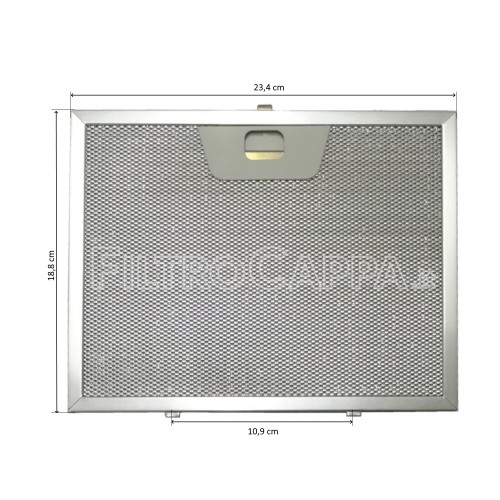 Filtro de grasa de aluminio de 23,4 x 18,8 cm para campana extractora FABER FRANKE ELECTROLUX SMEG WHIRLPOOL