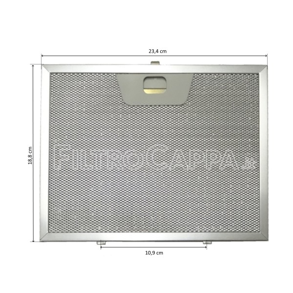 Filtre à graisse en aluminium 23,4 x 18,8 cm pour hotte aspirante FABER FRANKE ELECTROLUX SMEG WHIRLPOOL