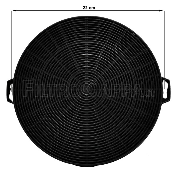 AKTIVKOHLEFILTER FÜR DUNSTABZUGSHAUBEN AIRONE FALMEC (2 STÜCK) DURCHMESSER 21 TIPO 2 103050102 FKS179