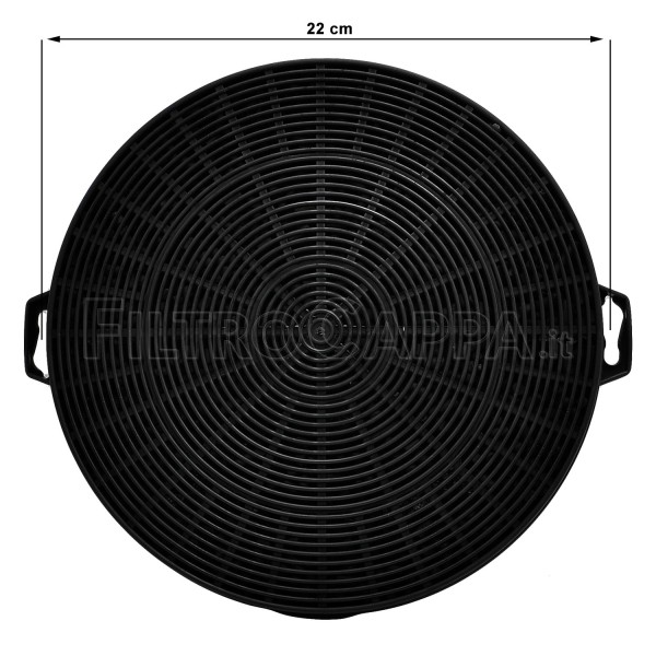 Filtro de carvão ativado circular com diâmetro de 21 cm para coifas TIPO 2