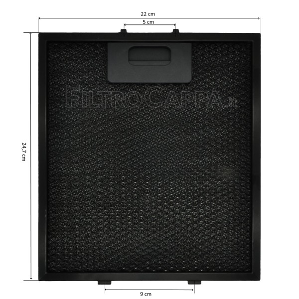 FILTRO CAPPA METALLICO 22 X 24,7 CM CM ELICA MINI OM NERO GF06WD