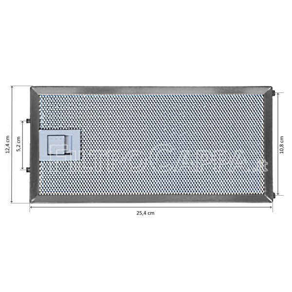 FILTRO METALLICO 12,4 X 25,4 CM PER CAPPA FABER FRANKE SMEG IKEA 133.0377.820