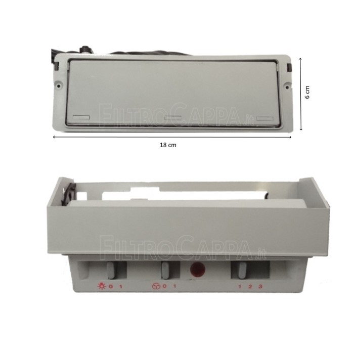 Painel deslizante com 3 velocidades e luz, completo com placa eletrônica Faber 133.0064.913