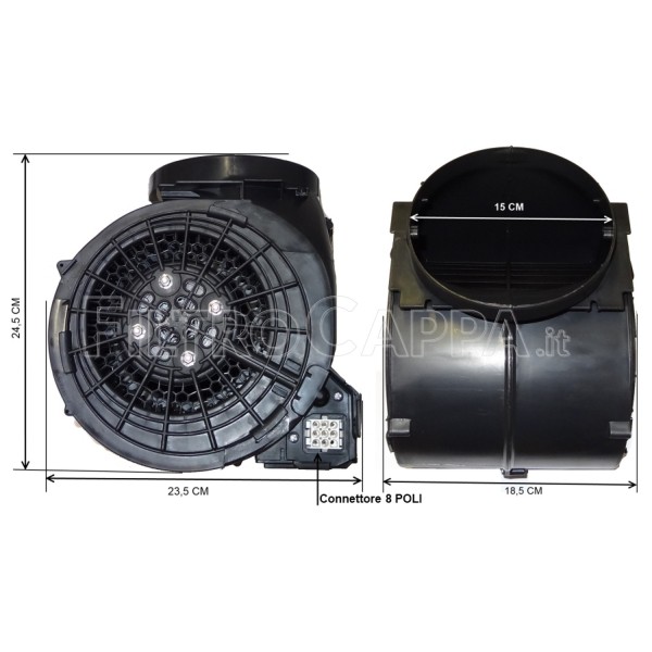 Faber Franke Smeg Motore Cappa Cucina Ventilatore 800 Mc Mod 8/40 4 Velocità 8 Pin Ricambio Originale 133.0047.748