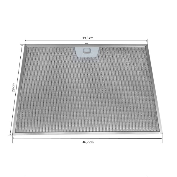 Filtro Metallico Alluminio 39,6 X 46,7 X 29 Cm A Trapezio Per Cappa Faber Ronda 133.0018.481 FKA17
