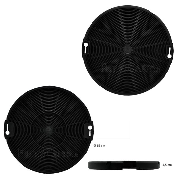 Charcoal Filter (2 Pcs) Diameter 15 Cm Thickness 1,5 Cm Faber Franke Ikea Smeg FKS155