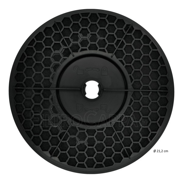 Diâmetro do filtro de carvão 21,2 cm para exaustores FABER FRANKE SMEG TCH04 741