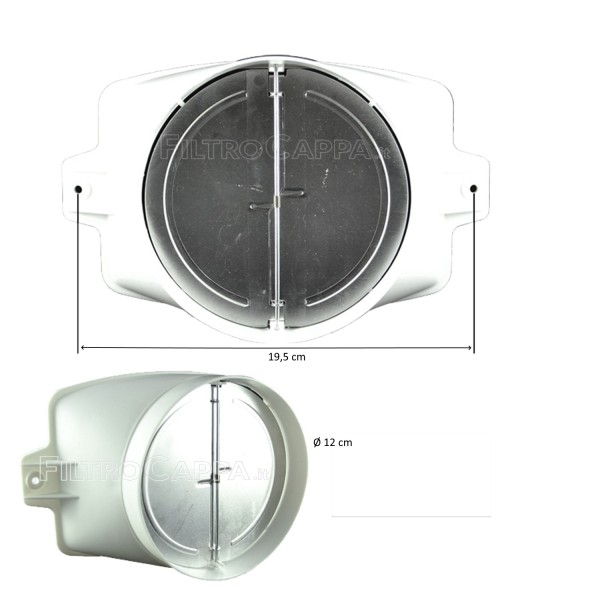 JUNCTION FROM SQUARE TO DIAMETER 12 CM VALVE NOT RETURN FOR COOKER HOOD SMEG 764250025