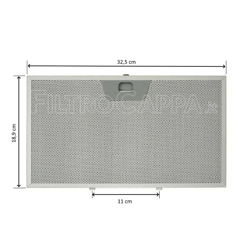 Filtro Metallico Alluminio 32,5 X 18,9 cm Cappa Faber Franke Smeg FKA25