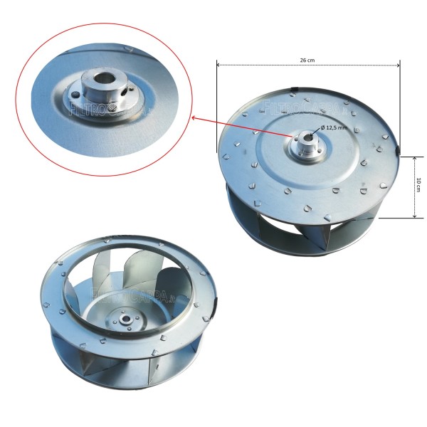 VENTILATEUR À ROUE POUR VORTICE TIRACAMINO TC 10 15000 1.223.071.001