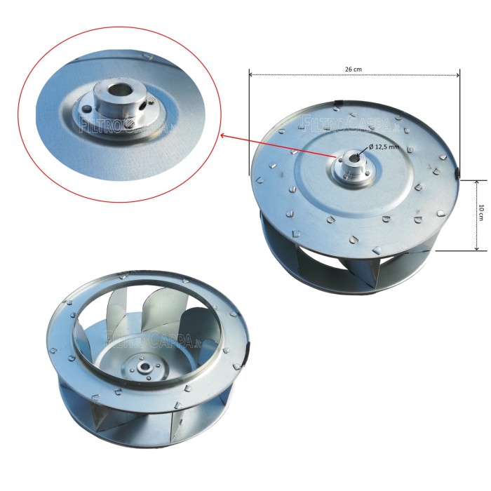 VENTILATEUR À ROUE POUR VORTICE TIRACAMINO TC 10 15000 1.223.071.001