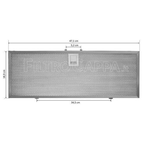 Filtre métallique en aluminium 47,1 x 18,9 cm pour hotte aspirante FABER FRANKE INKA SMART FBI525 133.0599.405