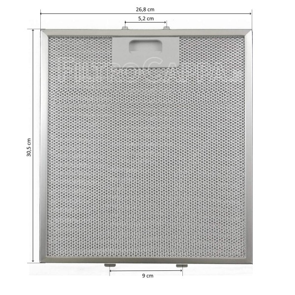 FILTRE MÉTALLIQUE POUR ELICA ELECTROLUX MAX FIRE 30,5 X 26,8 CM GRI0009219A