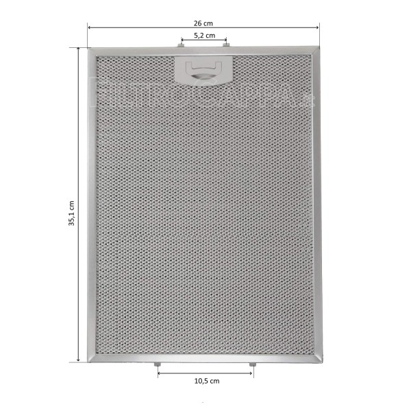 METALLFILTER FÜR DUNSTABZUGSHAUBEN TECNOWIND 26 x 35,1 CM 4FIL0097 FKA72