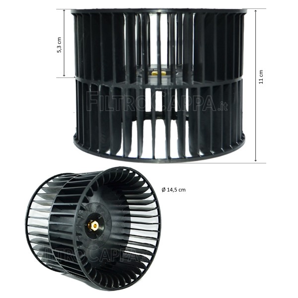 RODA DO VENTILADOR ELICA TURBOAIR PEÇA DE REPOSIÇÃO GENIUNA DE 14,5 CM DE DIÂMETRO