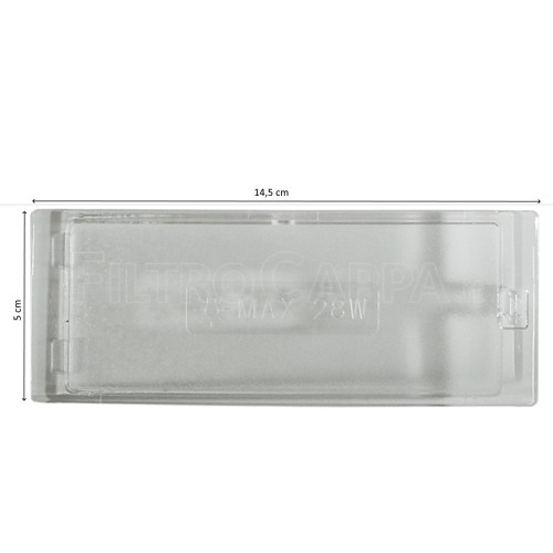 TAPA DE LÁMPARA 14,5 X 5 CM PARA CAMPANA EXTRACTORA ELICA TURBOAIR WHIRPOOL ELECTROLUX PF02312