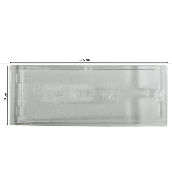 LAMP COVER 14,5 X 5 CM FOR ELICA TURBOAIR WHIRPOOL ELECTROLUX COOKER HOOD PF02312