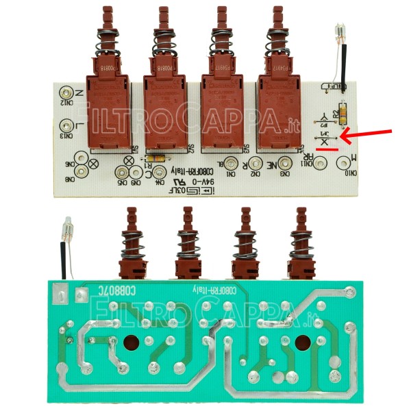 TASTATUR FÜR DUNSTABZUGSHAUBEN GALVAMET COB807C Y R224009Y