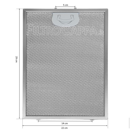 Metallfilter Aluminium für Dunstabzugshaube Airone Baraldi 29 x 22 cm ACFMAA9X22X29MC000