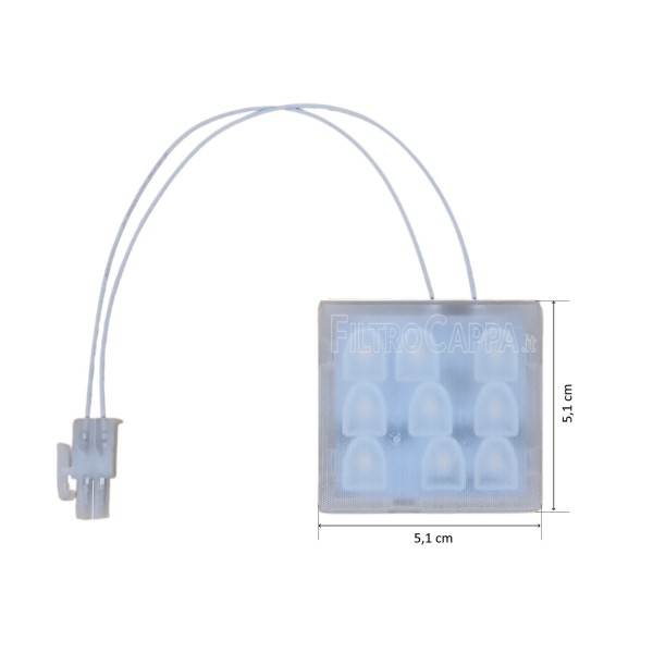 QUADRATISCHER LED STRAHLER 3,6 W 12 V 3000 K FALMEC DUNSTABZUGSHAUBE 105069458 105069457 105040247