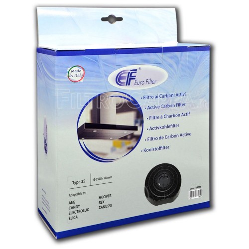 DIÂMETRO DO FILTRO DE CARVÃO 22,8 CM MOD TIPO 25 ELICA TURBOAIR