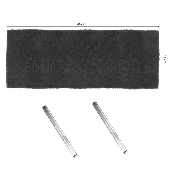 FILTRO CARBONE IN POLIESTERE 44 X 14 X 1 CM PER CAPPE AIRONE PCR4