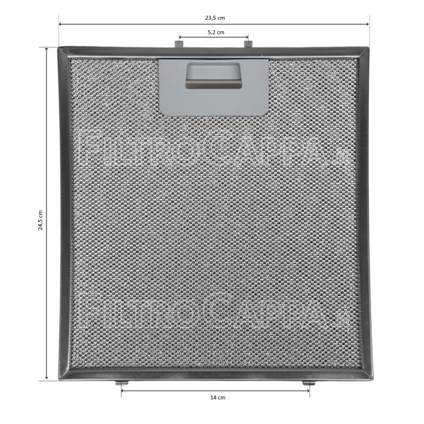 METALLFILTER 23,5 X 24,5 CM KONVEX FÜR DUNSTABZUGSHAUBE FALMEC TIME 101080114