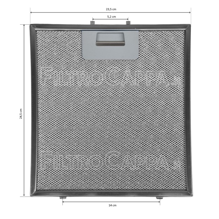 FILTRO DE METAL 23,5 X 24,5 CM CONVEXO PARA CAMPANA FALMEC TIME 101080114