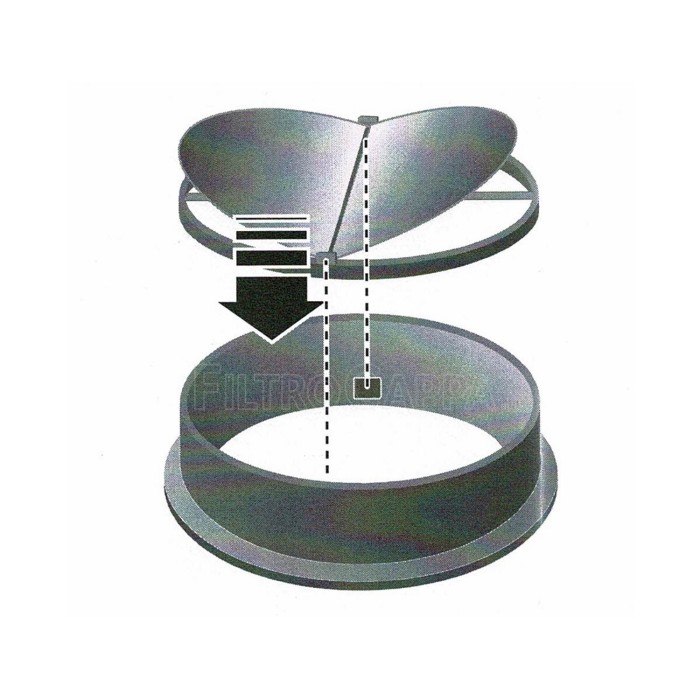 VALVOLA NON RITORNO PER CAPPA FABER 152 2152 2156 PER RACCORDO DA 12 CM 112.0189.207