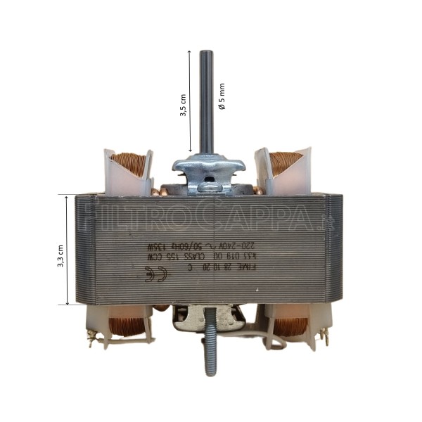 Motor para coifa Elica Turboair K33 019 00, sentido anti-horário, 3V, Com Mot0121323