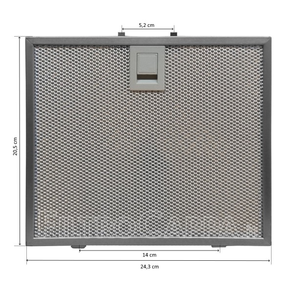 FILTRO METALLICO 24,3 X 20,5 CM PER CAPPA FALMEC VIRGOLA 60 101079909