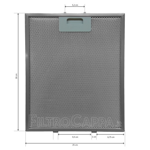 Filtro metallico per cappa GORENJE 25 x 30 cm 184735