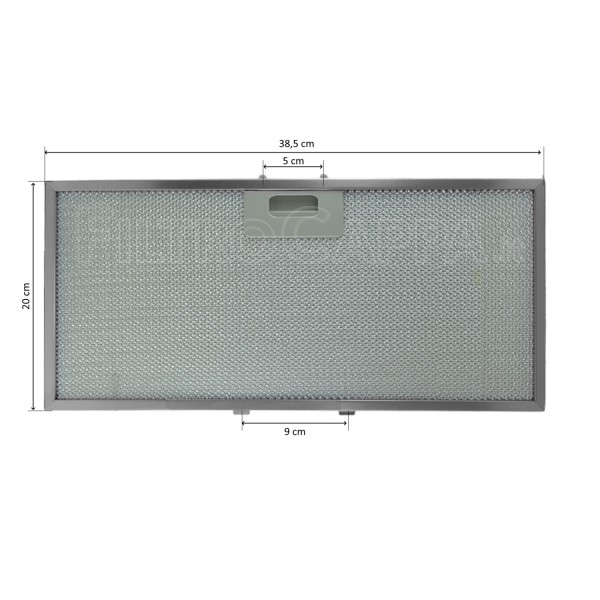 METAL FILTER FOR ELICA BOX IN COOKER HOODS 38,5 X 20 CM GENUINE SPARE PART GRI0090495A