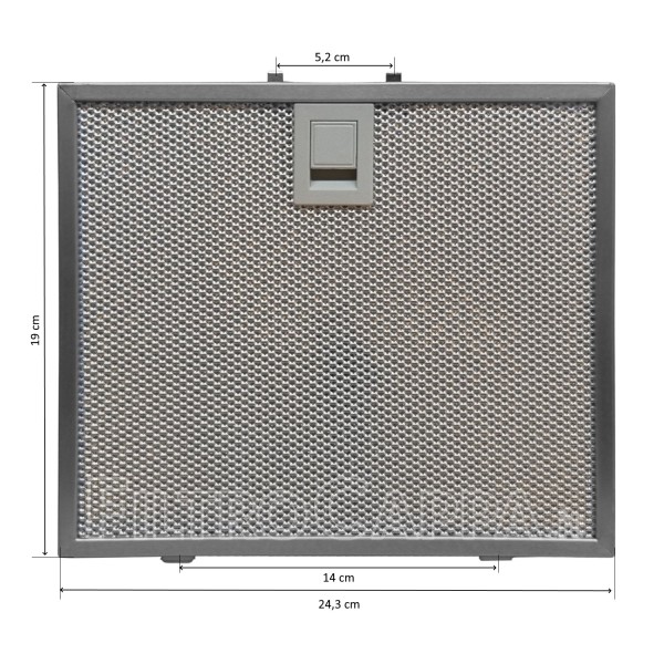 FILTRO METALLICO 24,3 X 19 CM PER CAPPA FALMEC VIRGOLA PLUS 101080145