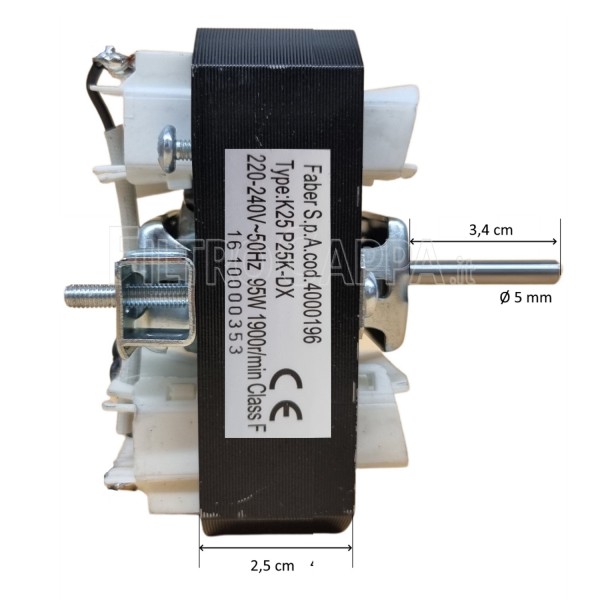 MOTOR FOR COOKER HOOD FABER FRANKE SMEG K25 P25K-DX 4000196 133.0052.910