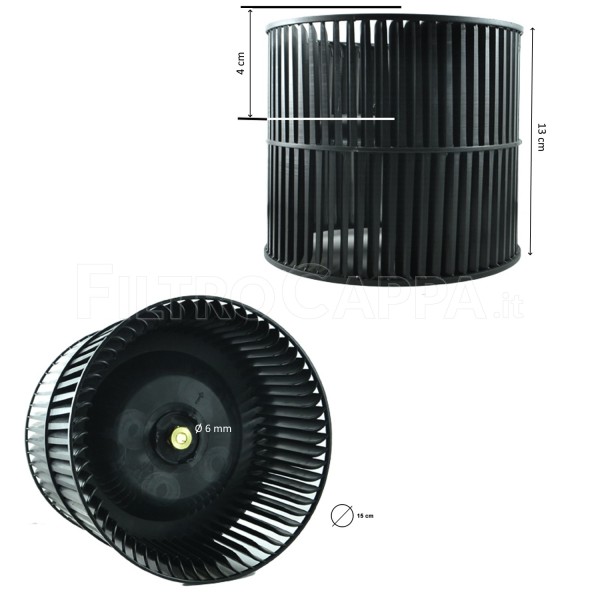 LÜFTERRADER FÜR DUNSTABZUGSHAUBEN ELICA TURBOAIR SMEG WHIRPOOL 15 CM DURCHMESSER GN01WB