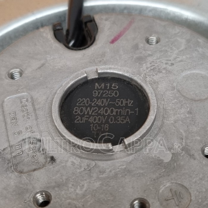 CAMPANA EXTRACTORA CENTRÍFUGA MOTOR VORT MAX S 80 W 2400 RPM 1.241.000.078