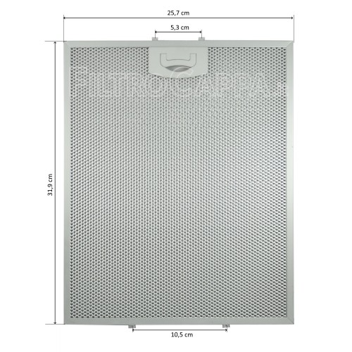 EXAUSTOR DE FILTRO DE METAL TECNOWIND ARISTON BEKO CANDY MISURE 31,9 x 25,7 CM 4FIL0100 FKA74