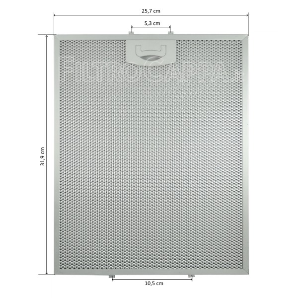 FILTRO METALLICO CAPPA TECNOWIND ARISTON BEKO CANDY MISURE 31,9 x 25,7 CM 4FIL0100 FKA74