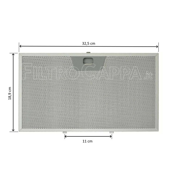 Filtro Metallico Alluminio 32,5 X 18,9 Cm Cappa Faber Franke Smeg 133.0018.470