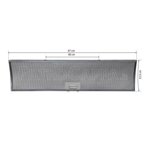 FILTRO DE METAL 67 x 17,3 CM PARA CAMPANA ELICA TURBOAIR AOSTA 10801290470
