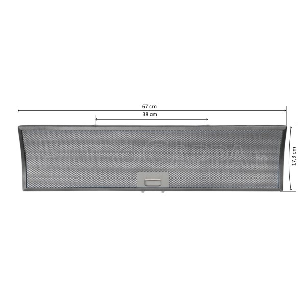 FILTRO METALLICO 67 x 17,3 CM PER CAPPA ELICA TURBOAIR AOSTA 10801290470