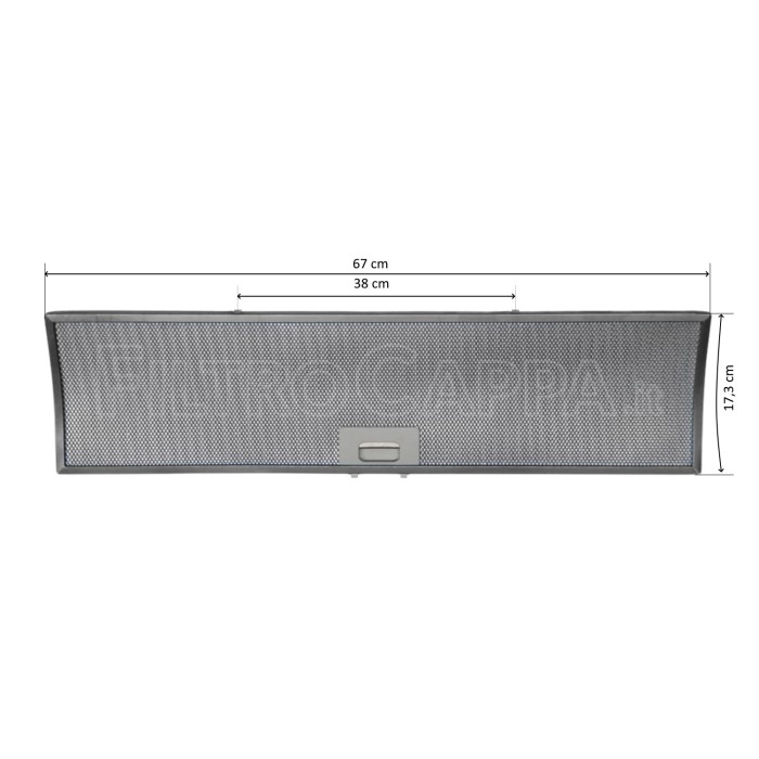 FILTRO METALLICO 67 x 17,3 CM PER CAPPA ELICA TURBOAIR AOSTA 10801290470