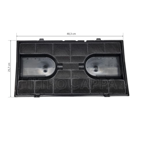 FILTRO DE CARBÓN MOD.190 48,3 X 25,7 CM PARA CAMPANA ELICA WHIRPOOL AEG FKS159 2
