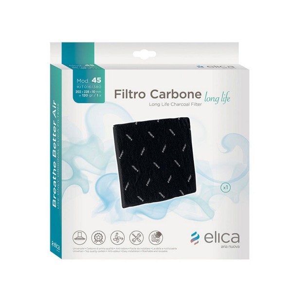 FILTRO CARBONE ATTIVO LONG LIFE 19,5 X 23 CM ELICA mod.45 - ORIGINALE - KIT0161380