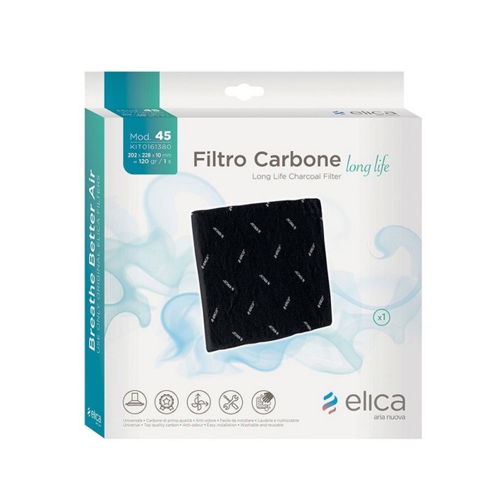 CHARCOAL FILTER LONG LIFE 19,5 X 23 CM ELICA mod 45 KIT0161380