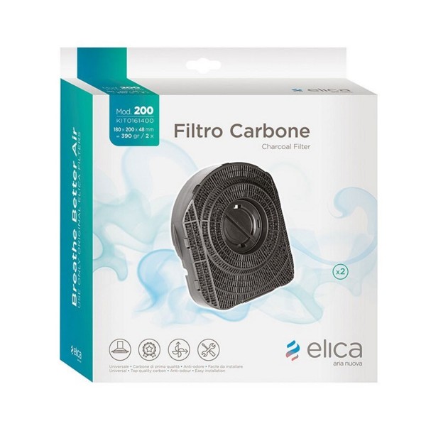 FILTRO CARBONE (CONF. 2 PEZZI) ATTIVO ELICA mod.200 - ORIGINALE - KIT0161400