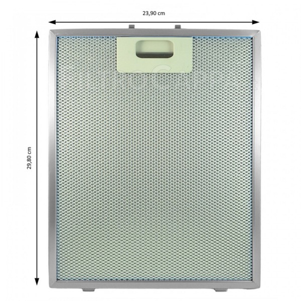 Filtro de aluminio metálico de 29,8 x 23,9 cm para campanas extractoras BEST ELECTROLUX CANDY 08087358 4055468278