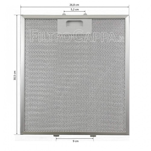 Filtro Metálico Aluminio 30,5 x 26,8 cm para Campanas Extractoras Elica Electrolux Smeg Ikea FKA40